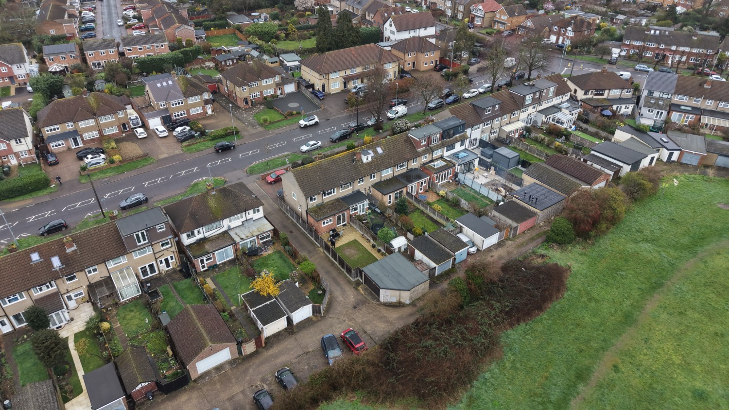 Reverse shot of property by drone