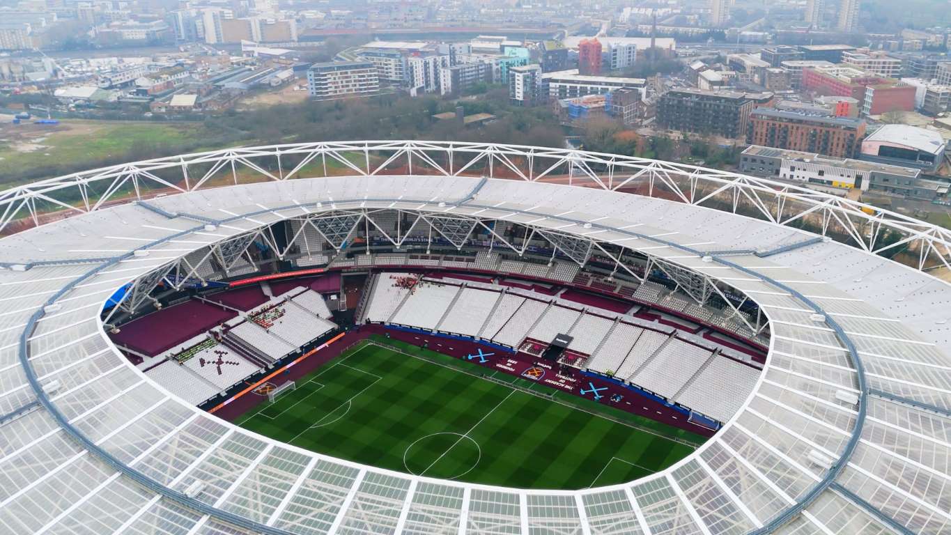 West Ham Stadium at 45 degree angle