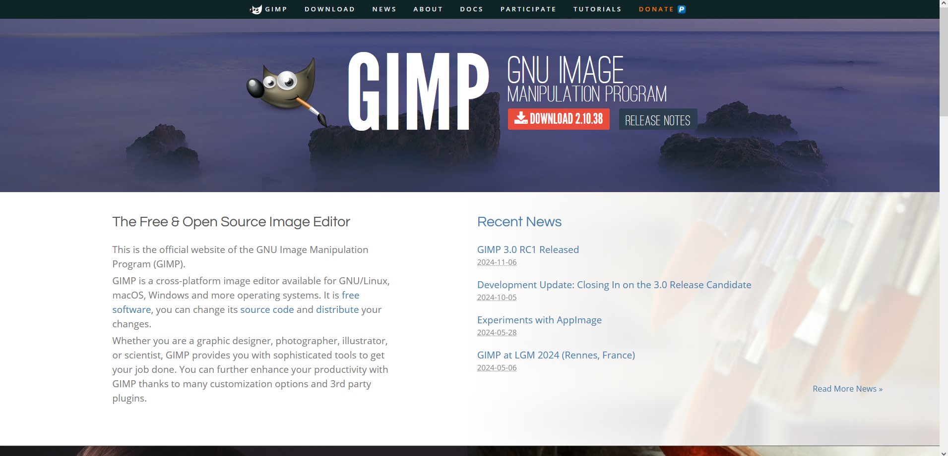 GIMP free photo editor