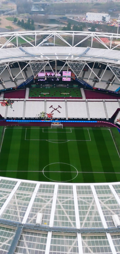 West Ham Stadium top foward view by drone