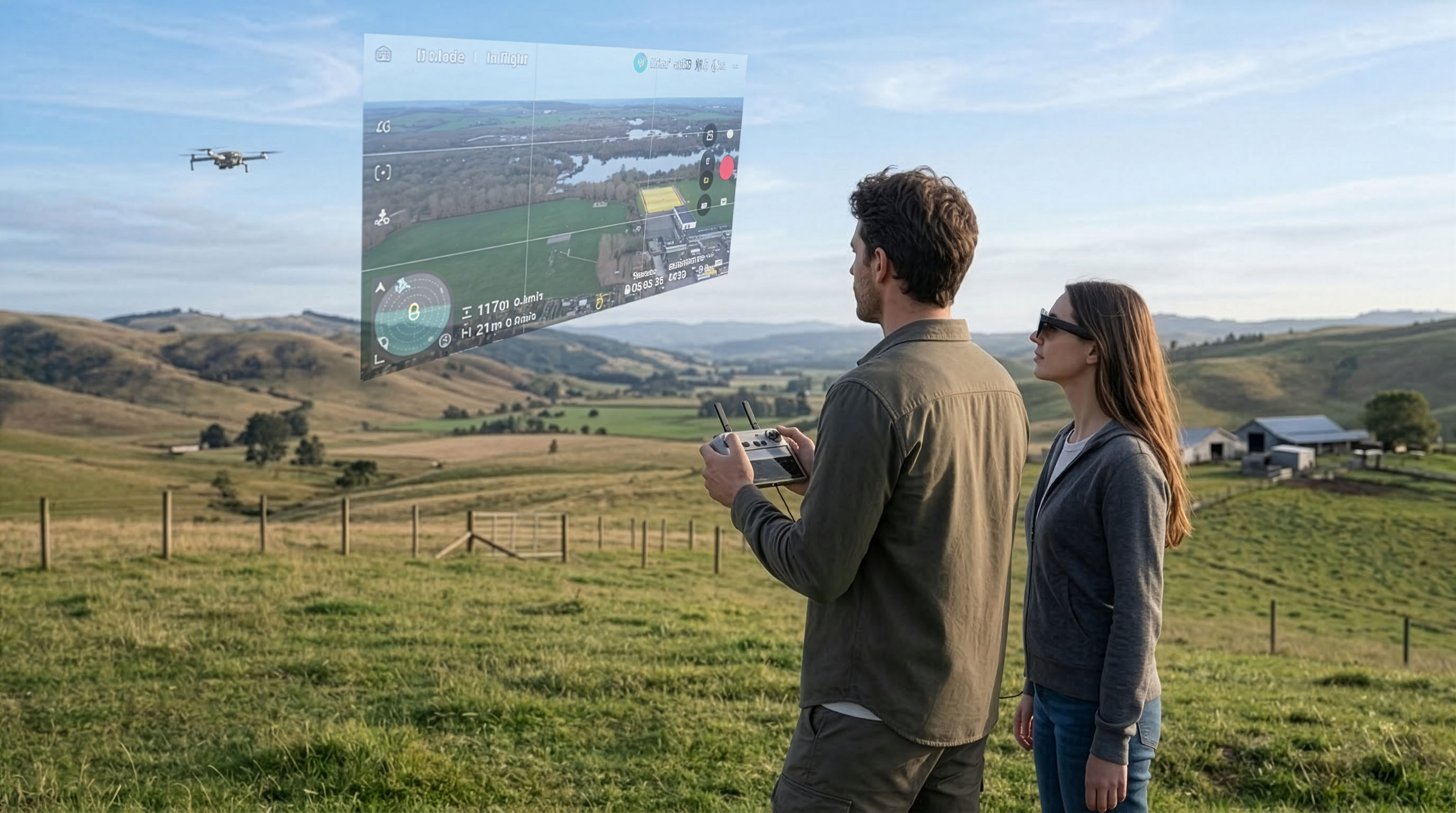 View drone with AR glasses