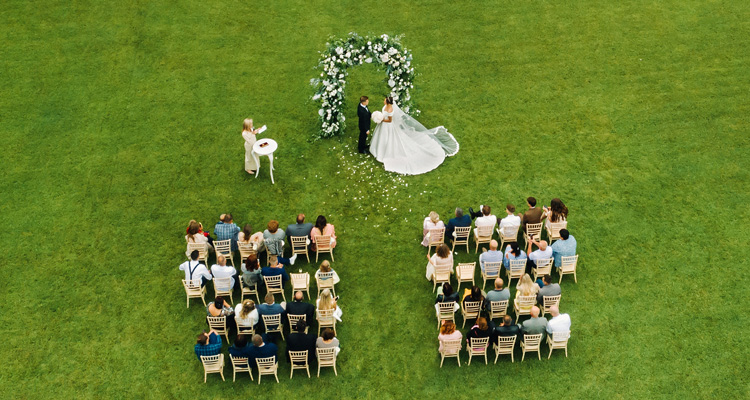 Wedding Ceremony Filmed By Drone